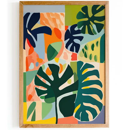 Colorful Monstera Leaves Art Print