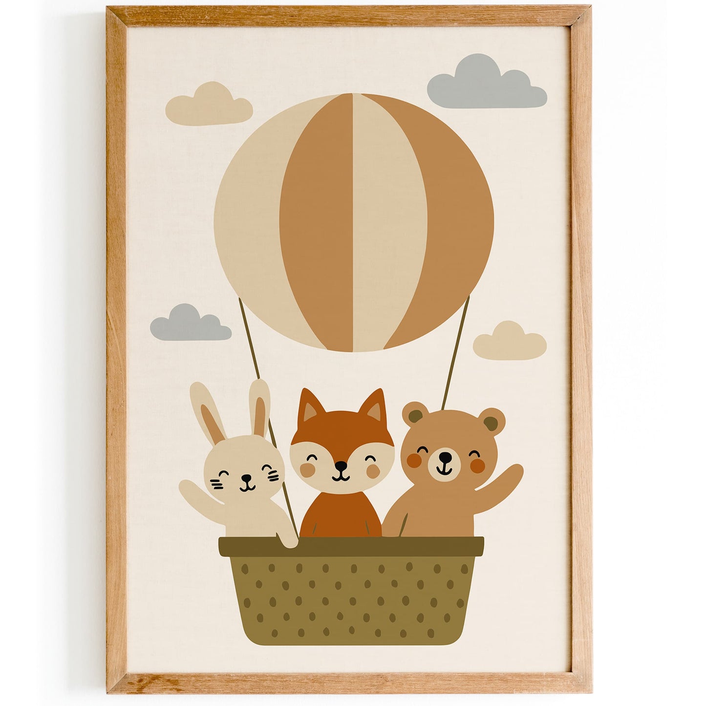 Animals Balloon Poster - Little Adventurer Kids Wall Art