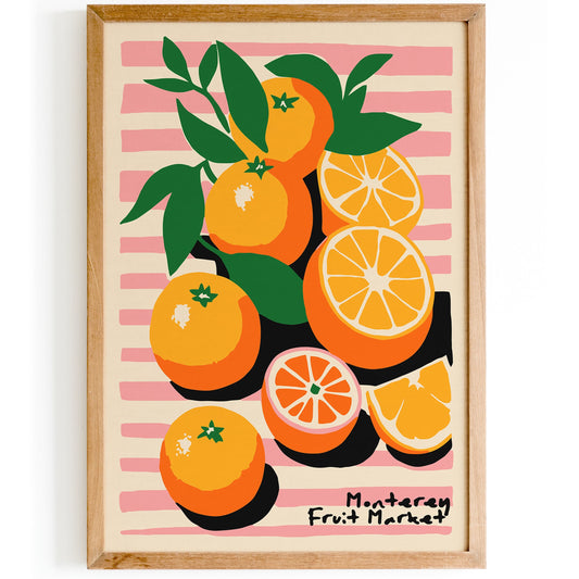 Monterey Fruit Market Oranges Poster