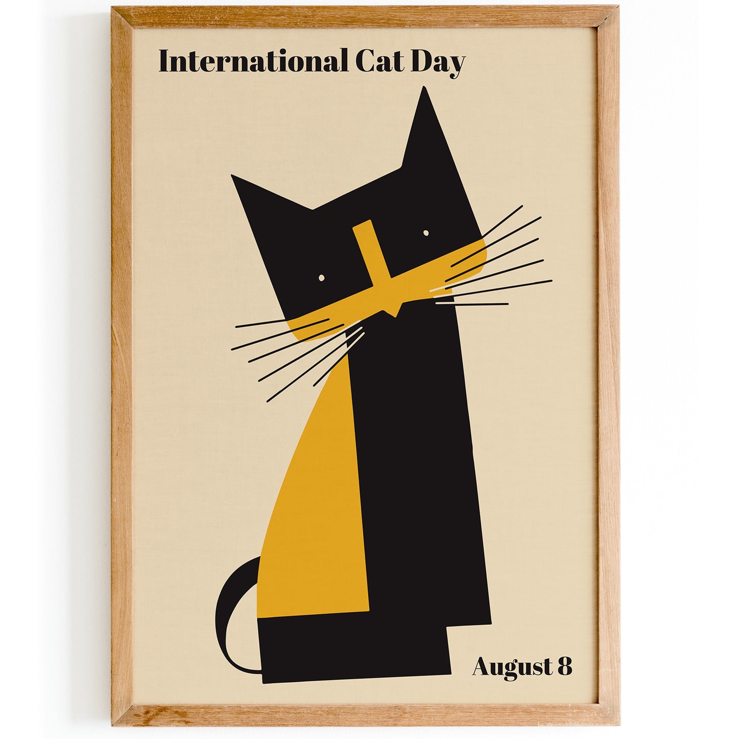 International Cat Day Retro Poster