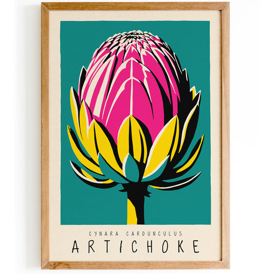 Artichoke Kitchen Decor - Retro Print