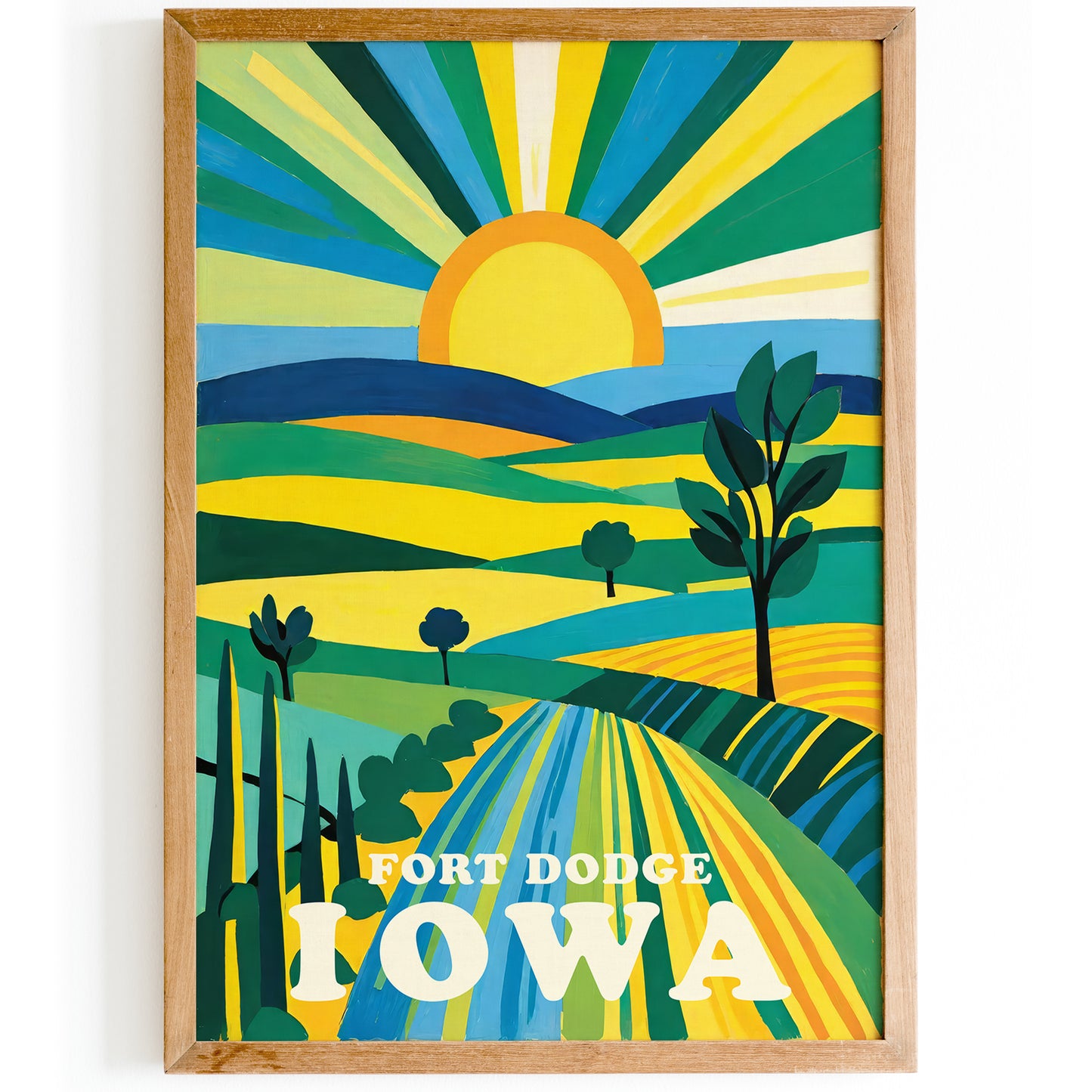 Fort Dodge Iowa Travel Retro Wall Art