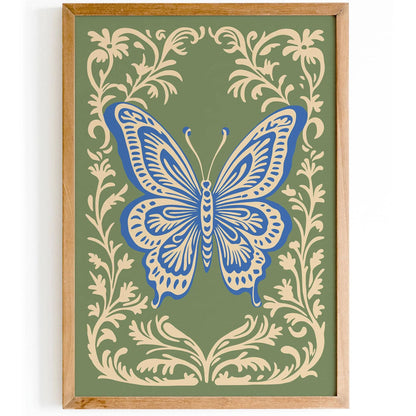 Victorian Rococo Elegant Butterfly Poster