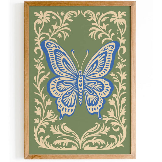 Victorian Rococo Elegant Butterfly Poster