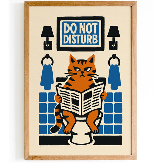 Bathroom Break Cat Poster