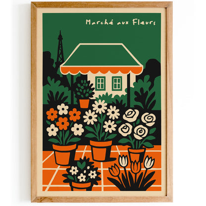 French Flowers Market Paris Poster