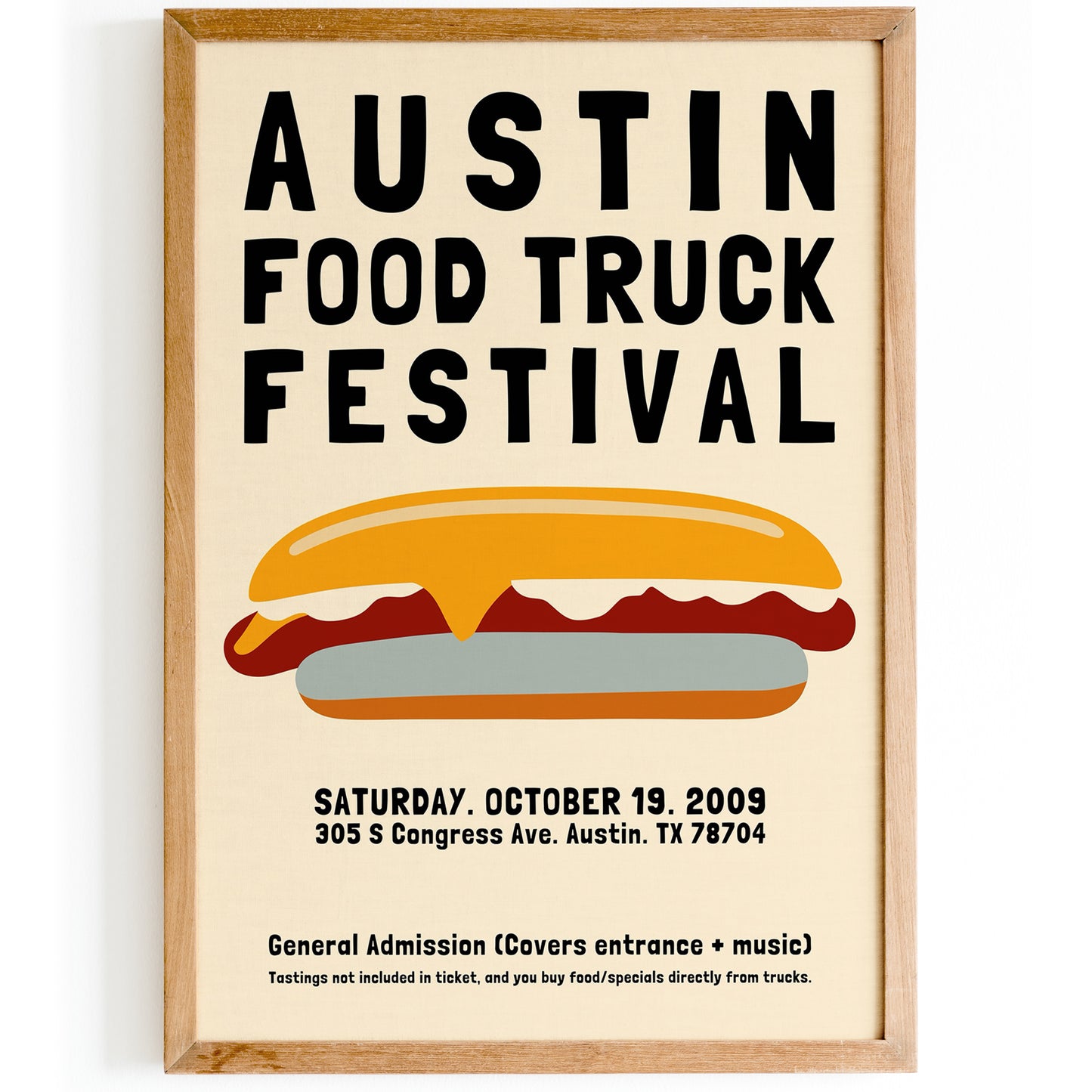 Austin Foot Truck Festival 2009 Retro Poster