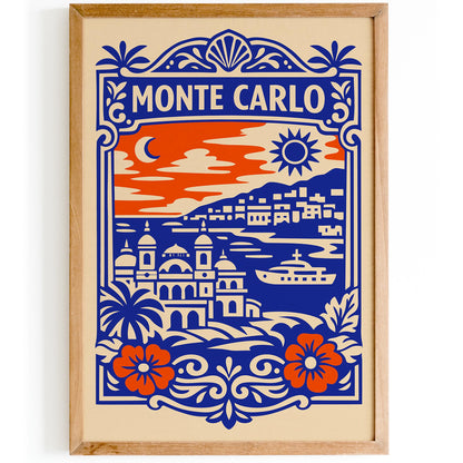 Monte Carlo Monaco Travel Poster