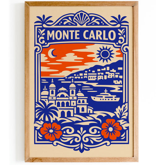 Monte Carlo Monaco Travel Poster