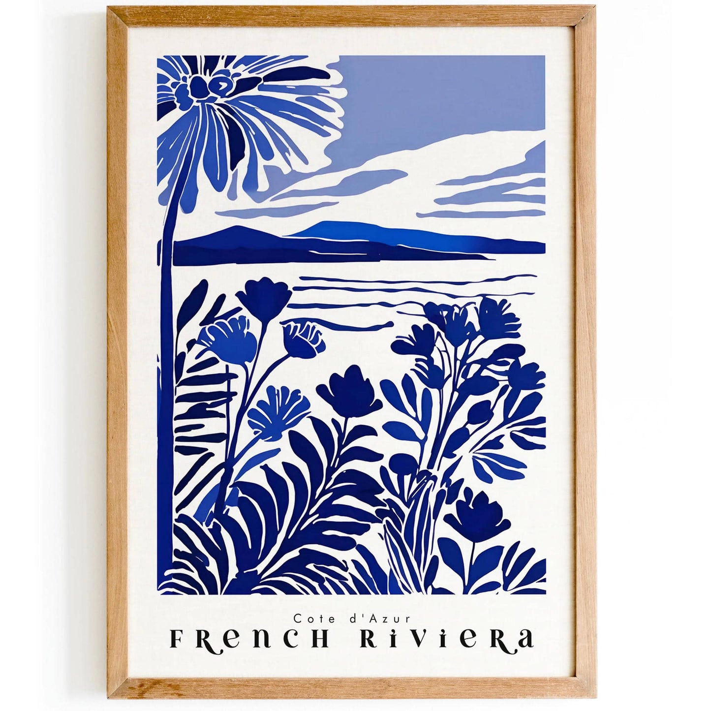 French Riviera Cote d Azur Blue Art Print