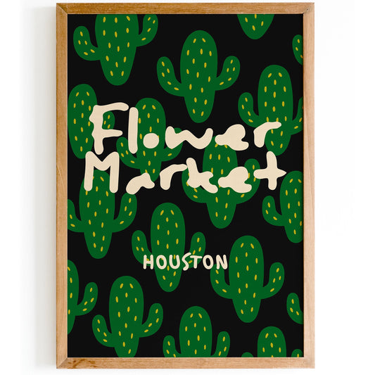 Houston Texas Flower Market Poster