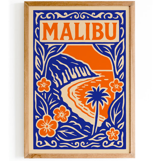 Malibu Travel Tropical Poster
