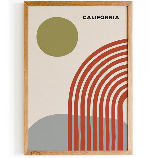 California Geometric Retro Wall Art