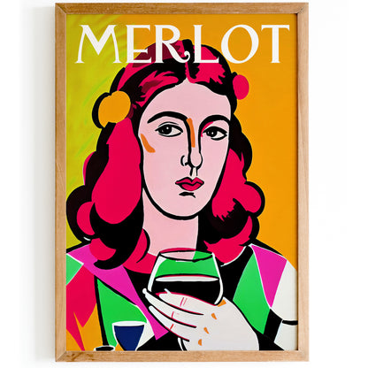 Retro Wine Poster - Merlot Advertising Print