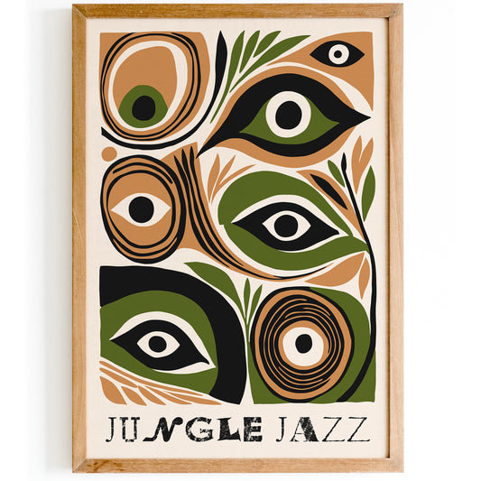 Jungle Jazz Abstract Eyes Wall Art