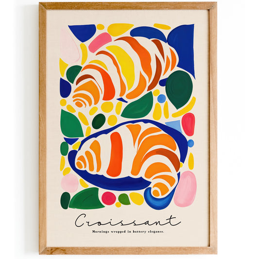 Croissant Colorful Wall Art Print