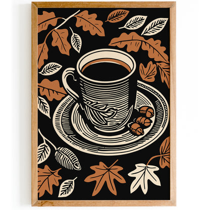 Fall Coffee Retro Kitchen Poster