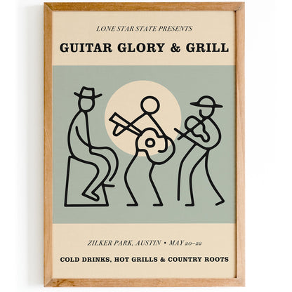 Zilker Park Austin Music Poster