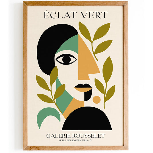 Abstract Cubist Face Poster - Picasso Inspired Wall Art