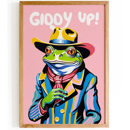Cowboy Frog Giddy Up Wall Poster