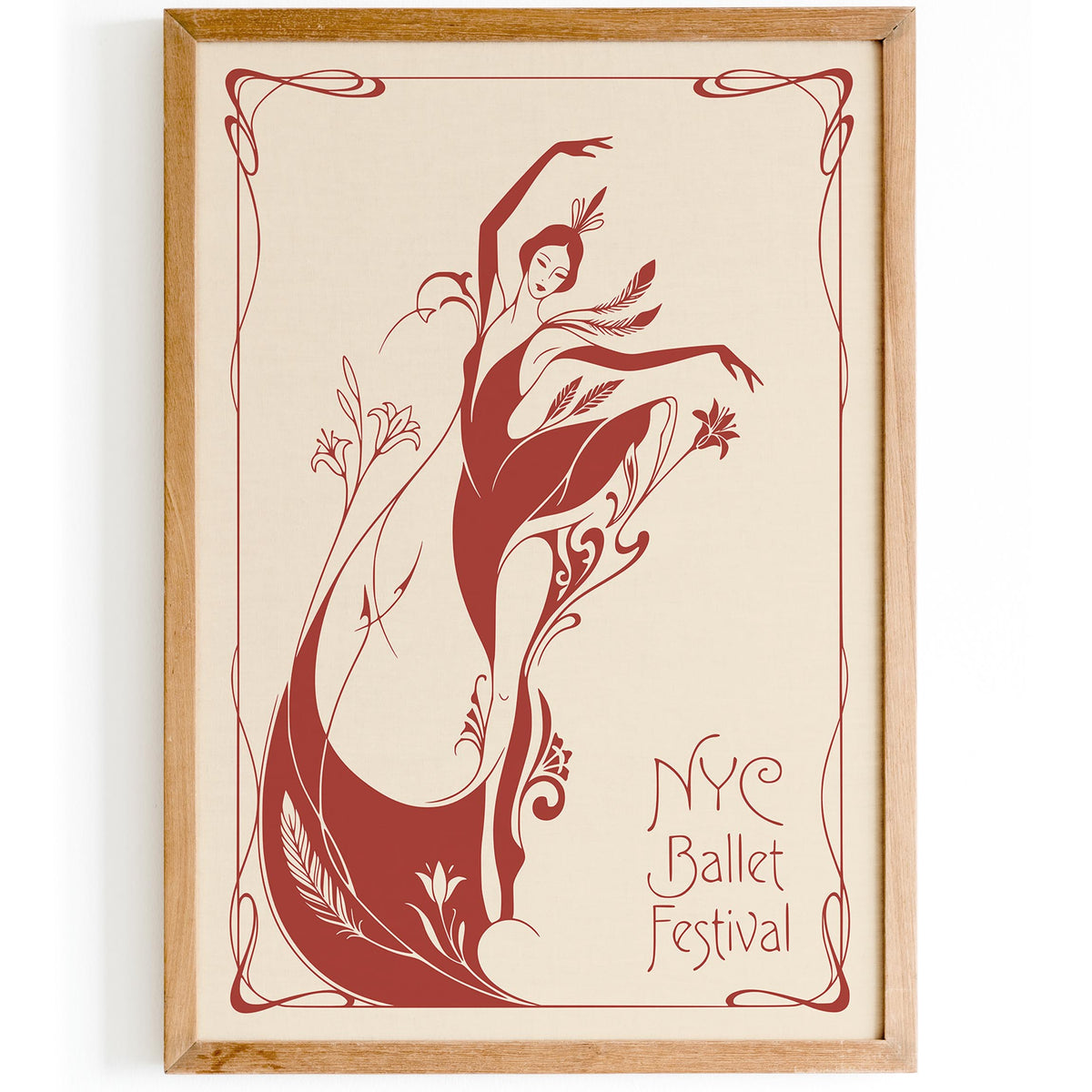 NYC Ballet Festival Art Nouveau Poster