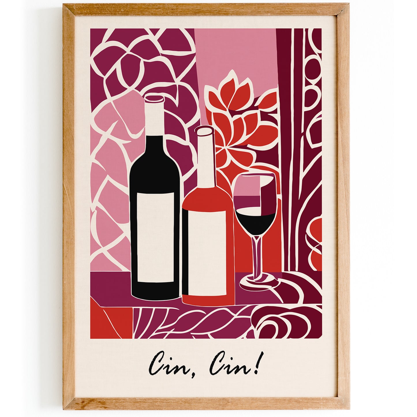 Cin Cin Wine Retro Art Print