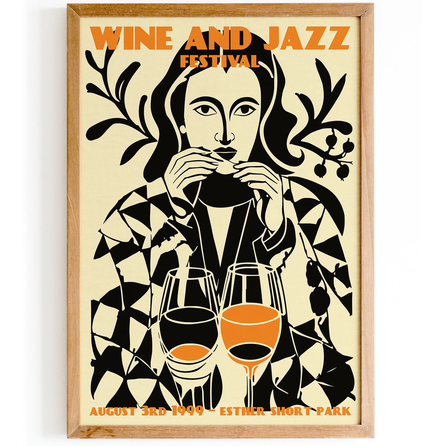 Wine and Jazz Festival Vintage Poster