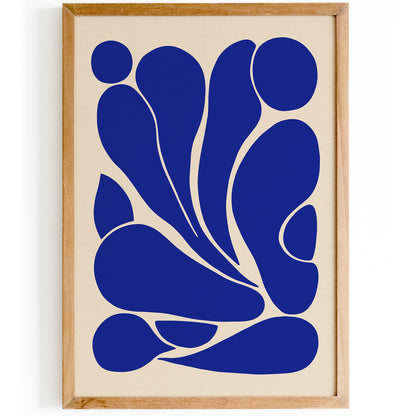 Blue Organic Modern Shapes Print