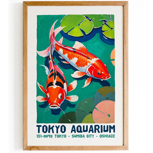 Tokyo Aquarium Koi Fish Poster Print