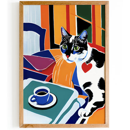 Coffee Cat Barista Art Print