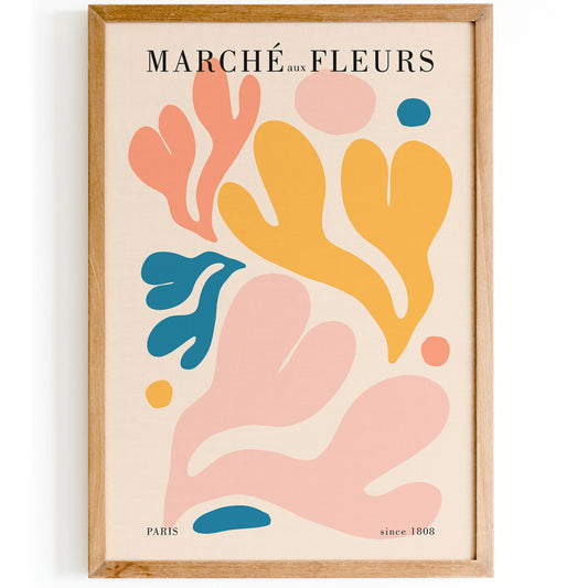 Marche Aux Fleurs, Flower Market Poster