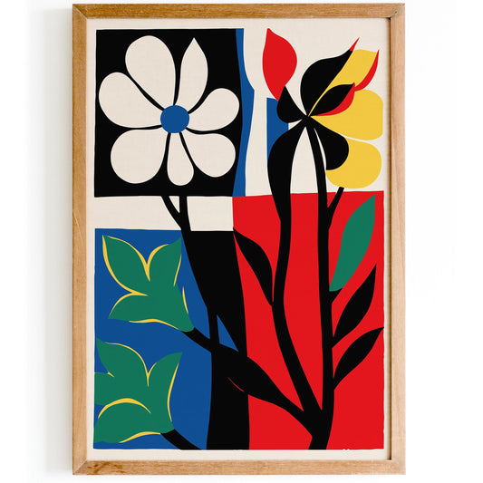 Abstract Floral Quadrants Wall Art