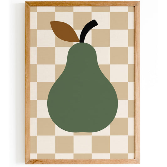 Green Pear Fruit Poster – Scandinavian Style Wall Art