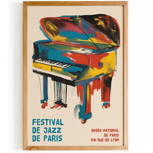 French Jazz Festival Retro Poster