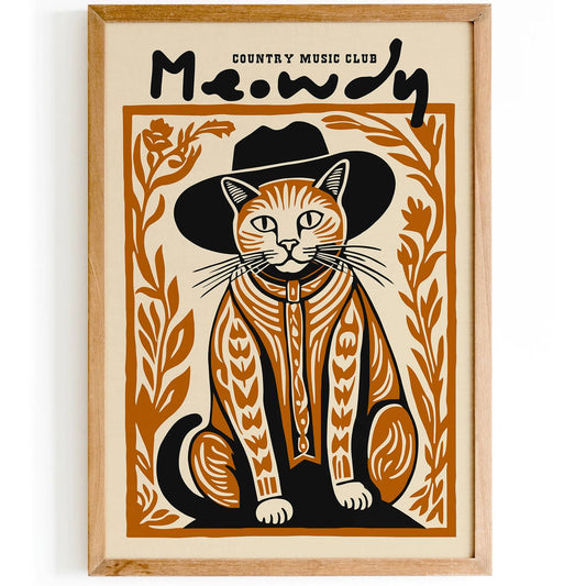 Meowdy Country Music Club Poster