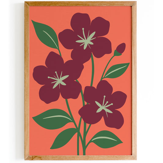 Azalea Flowers Poster - Colorful Bohemian Wall Art Print