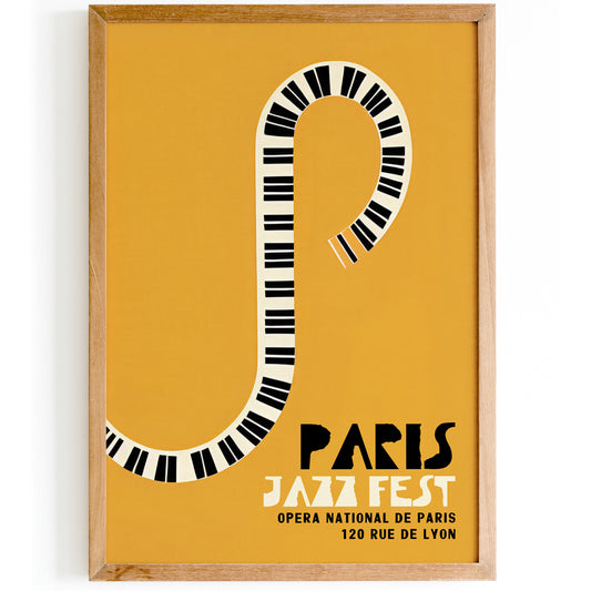 Paris Jazz Fest Vintage Music Poster