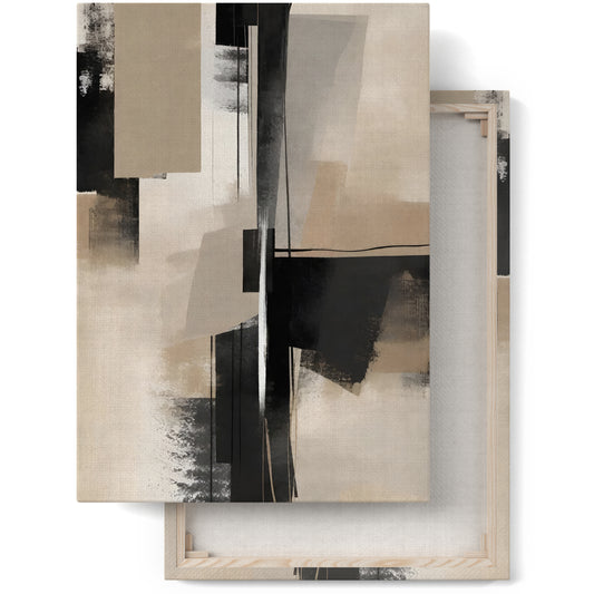 Neutral Sophistication: Abstract Canvas Print