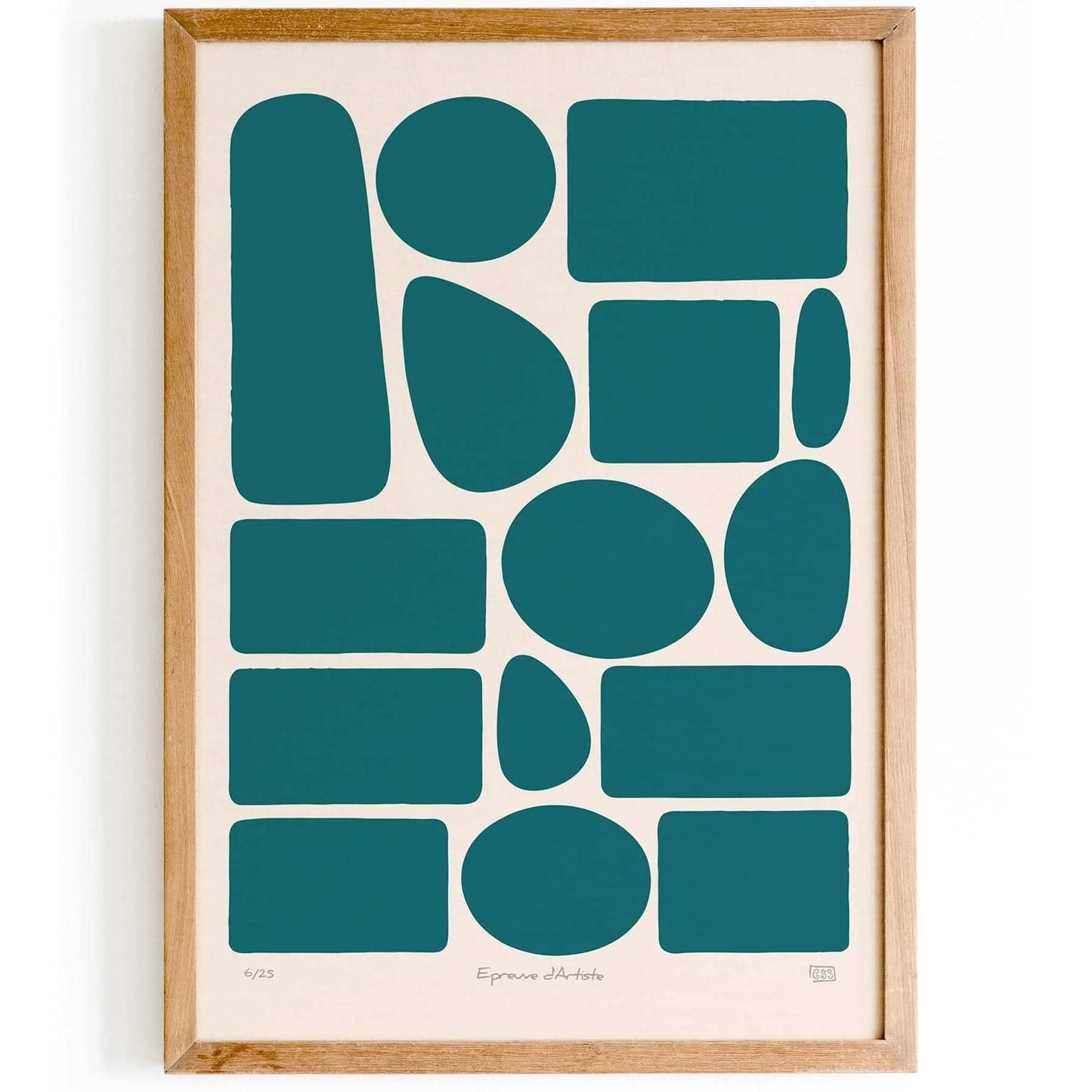 Abstract Teal Form Print