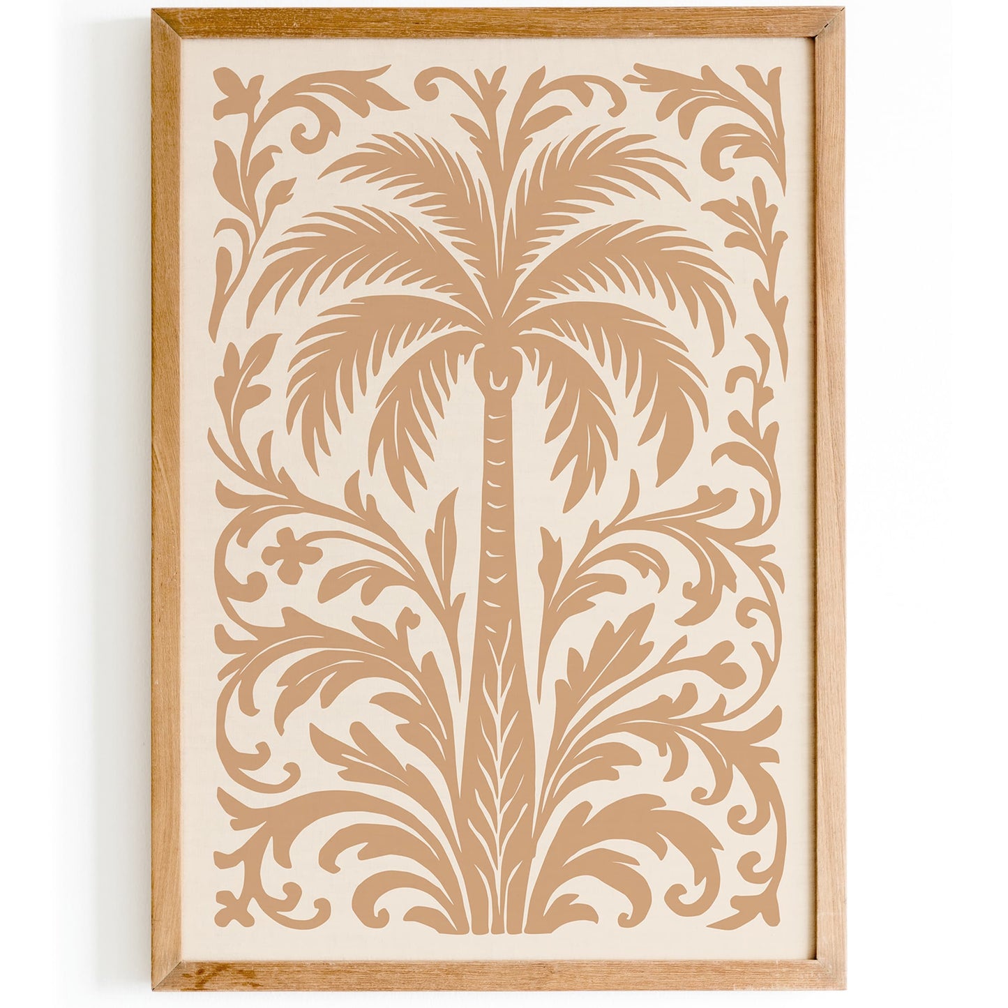 Soft Beige Palm Tree Art Print - Trendy Boho Poster 2026