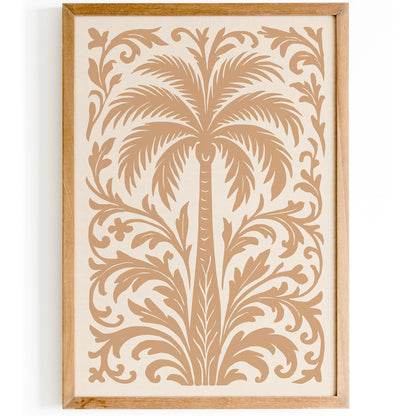 Soft Beige Palm Tree Art Print - Trendy Boho Poster 2026