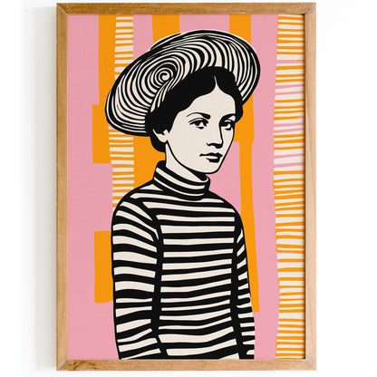 Mid Century Portrait of a Girl Art Print