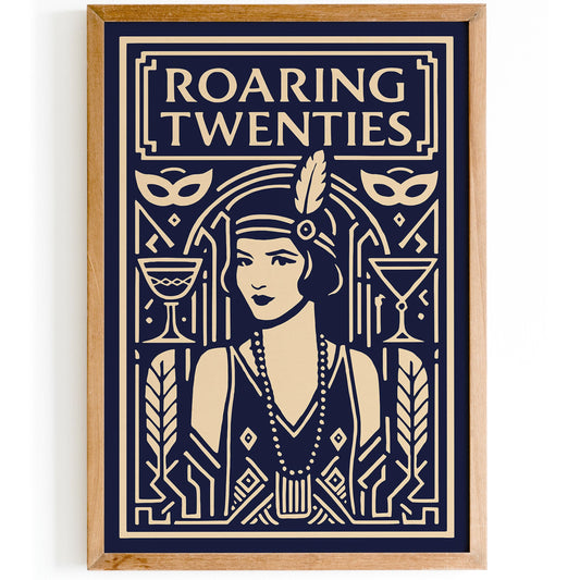 Roaring Twenties Flapper Girl Art Deco Poster
