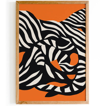 Black and White Swirly Shapes Abstract Print - HypeSheriff