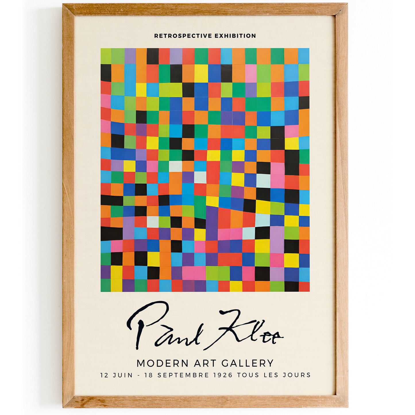 Paul Klee Retro Exhibition Poster, Abstract Geometric Art Print