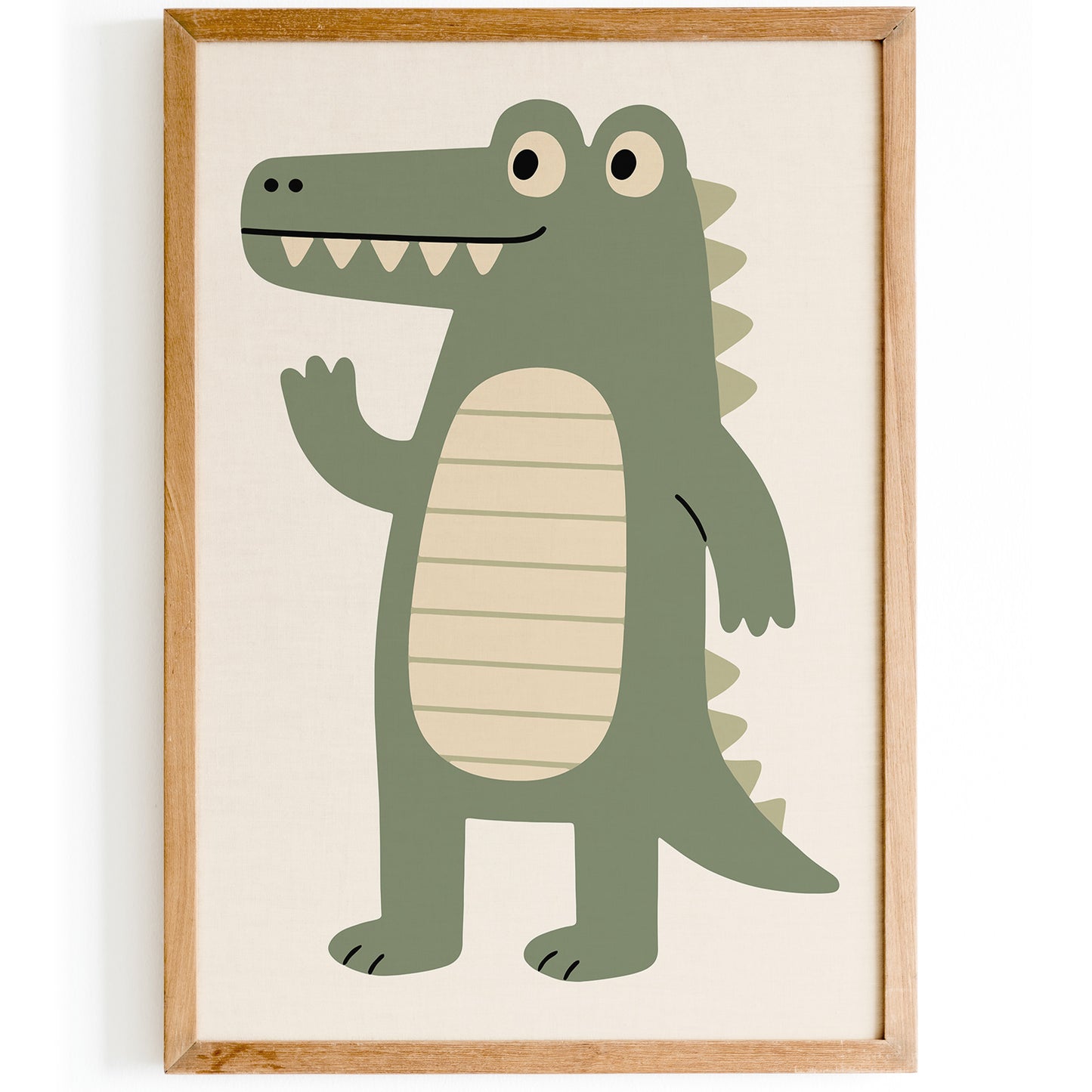 Cute Friendly Crocodil Art Print - Kids Room Wall Decor