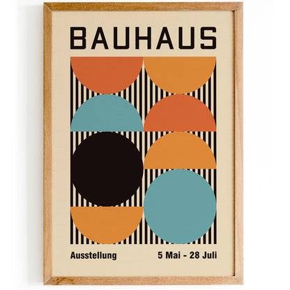 Bauhaus Circles Retro Poster