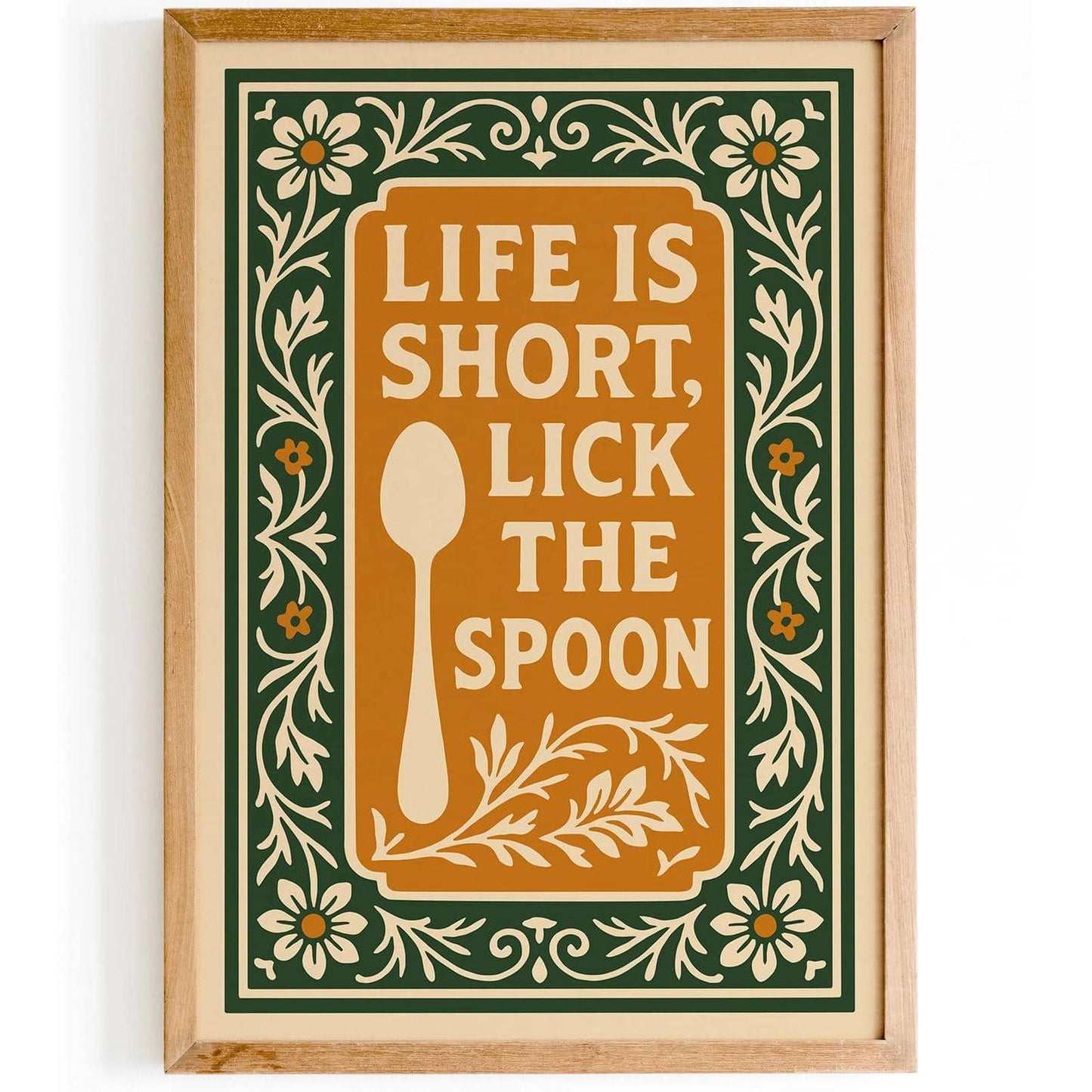 Life is Short, Lick the Spoon Poster, Rococo Revival Wall Art