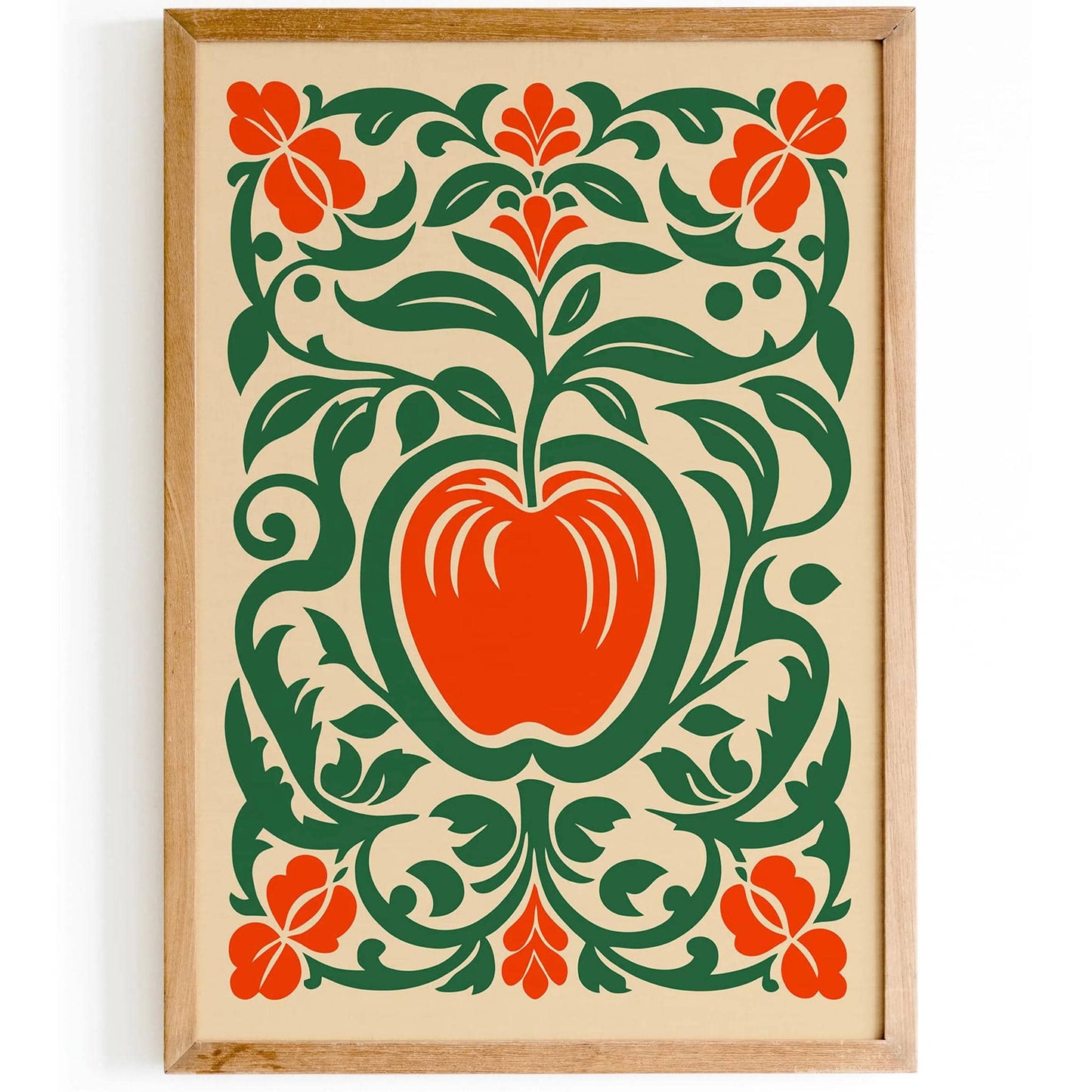 Red Apple Print Farmhouse Kitchen Wall Decor