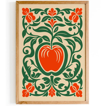 Red Apple Print Farmhouse Kitchen Wall Decor